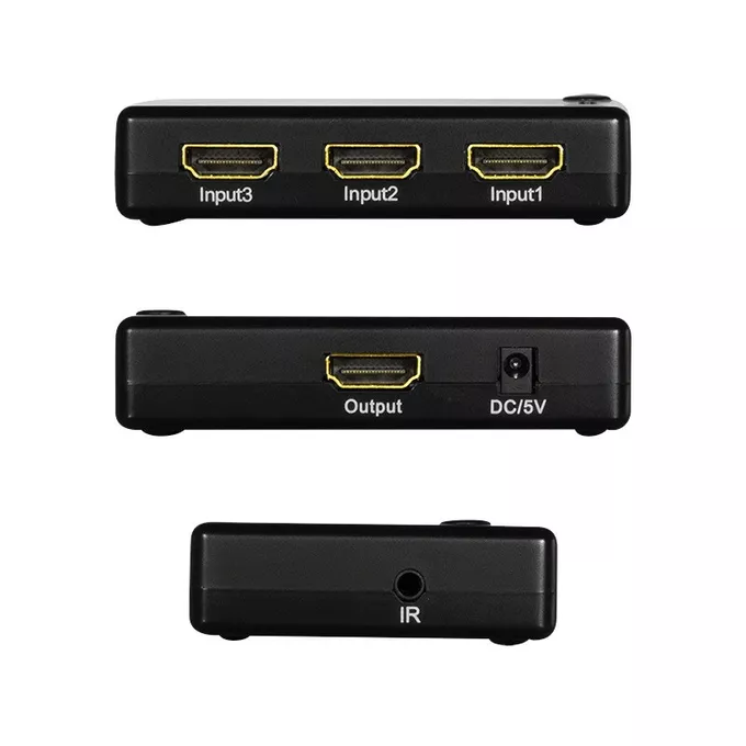 LogiLink Przełącznik Switch 3x1 HDMI, 1080p 60Hz, z pilotem