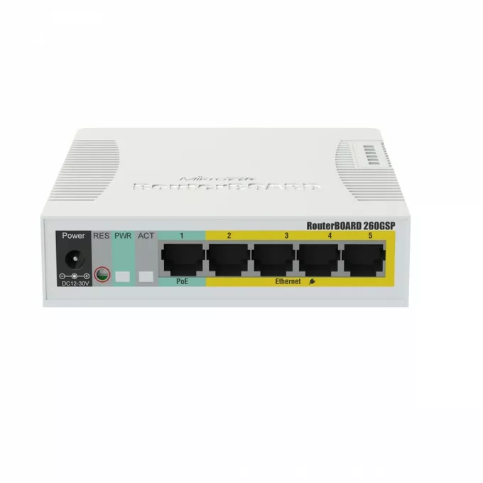 Mikrotik Przełącznik 5x1GbE 1xSFP    RB260GSP