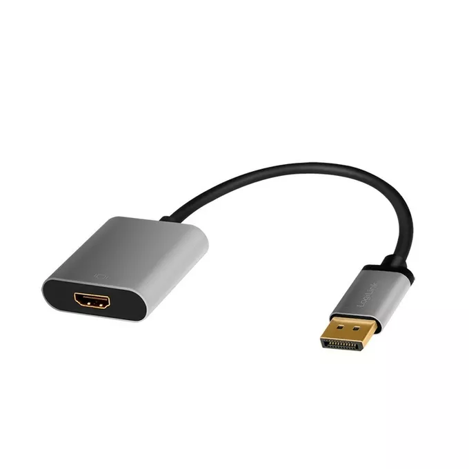 LogiLink Adapter DP do HDMI 4K 60Hz aluminiowy 0.15m