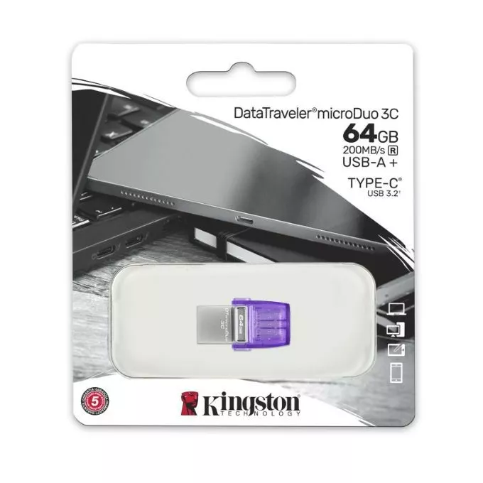 Kingston Pendrive Data Traveler MicroDuo 3C G3  64GB USB-A/USB-C