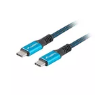 Lanberg Kabel USB-C M/M USB4 0.5m 100W 8K 60HZ czarno-niebieski