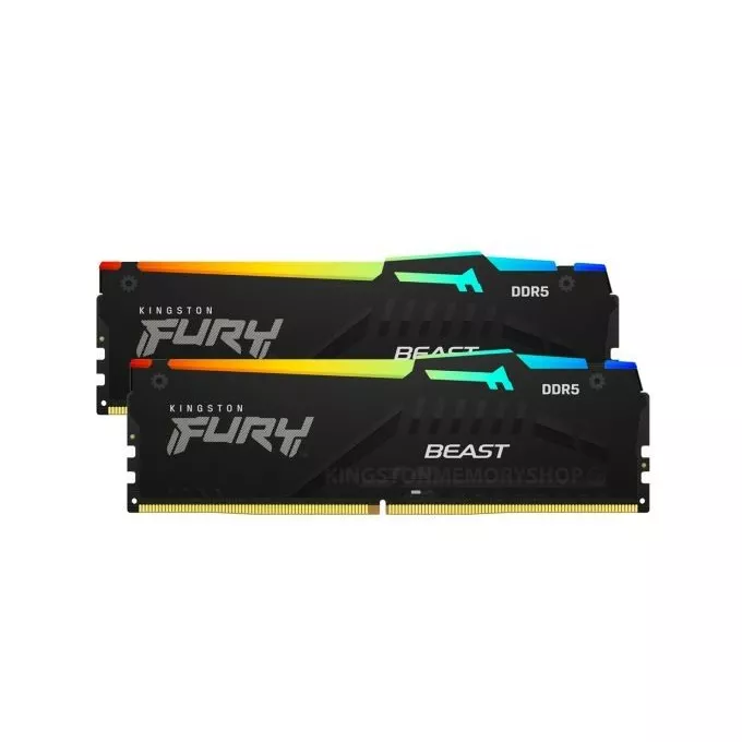 Kingston Pamięć DDR5 Fury Beast Black RGB 32GB(2*16GB)/5200 CL36 EXPO