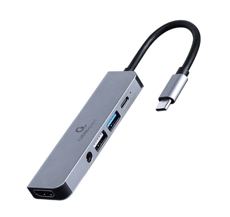 Gembird Adapter USB-C 5w1, PD, HDMI, Audio, USB 3.1, USB 2.0