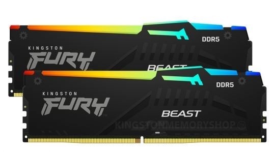 Kingston Pamięć DDR5 Fury Beast Black RGB 16GB(2* 8GB)/6000 CL36 EXPO