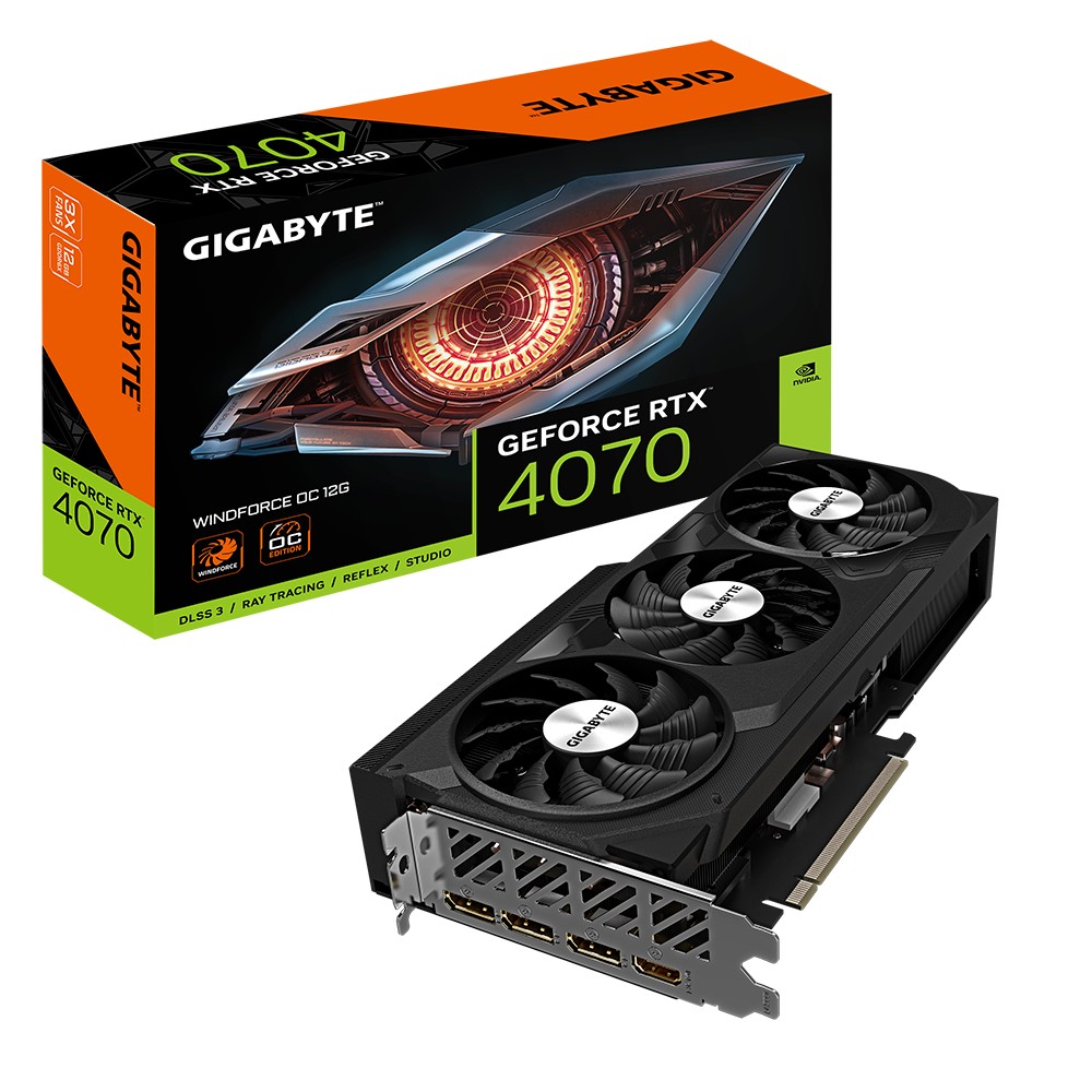 Gigabyte Karta graficzna GeForce RTX 4070 WINDFORCE 12GB GDDR6X 192bit 3DP/HDMI DLSS 3