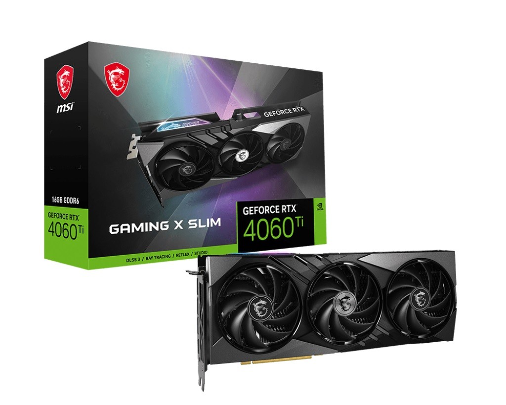 MSI Karta graficzna GeForce RTX 4060 Ti Gaming X Slim 16G GDDR6 128bit