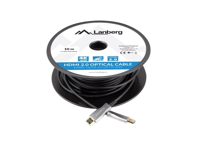 Lanberg Kabel HDMI M/M v2. 10M czarny optyczny AOC