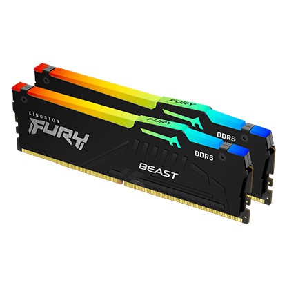 Kingston Pamięć DDR5 Fury Beast RGB 32GB(2*16GB)/6400 CL32 XMP czarna