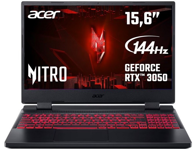 Acer Laptop Notebook Gaming Acer Nitro 5 AN515-58-72EP i7-12650H/15.6FHD IPS 144Hz/16GB/512GB/RTX 3050 4GB/NoOS/Black