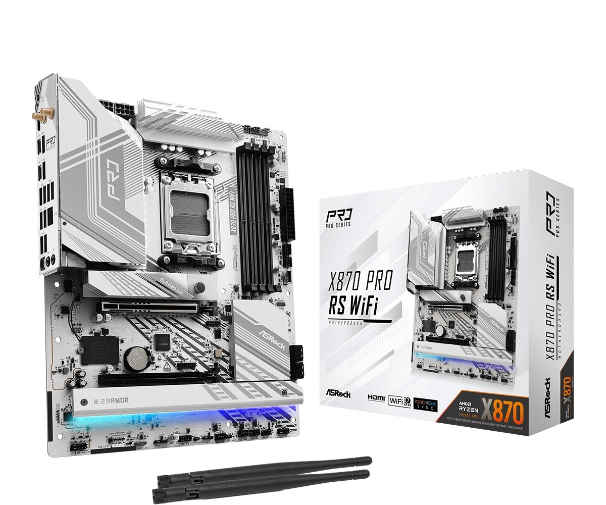 ASRock Płyta główna X870 PRO RS WIFI AM5 4DDR5 M.2 ATX