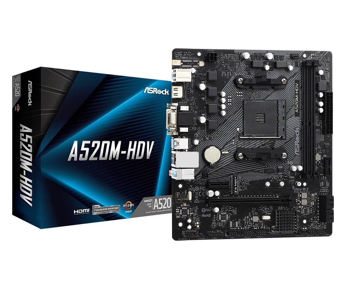 ASRock Płyta główna A520M-HDV AM4 2DDR4 HDMI/DVI/VGA M.2 mATX