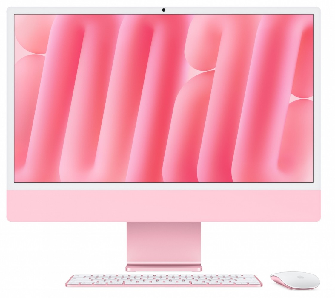 Apple iMac 24 cale: M4 10/10, 16GB, 256GB SSD - Różowy