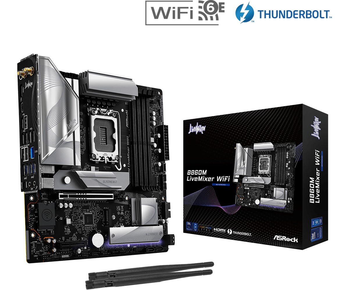 ASRock Płyta główna B860M LIVEMIXER WIFI s1 851 4DDR5 mATX