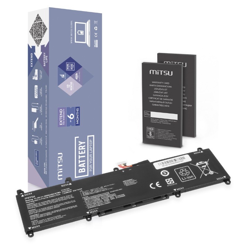 Mitsu Bateria C31N1806 do Asus VivoBook S13 S330FA S330UN S330UA V330FA X330UN 3600 mAh (41 Wh) 11.4V