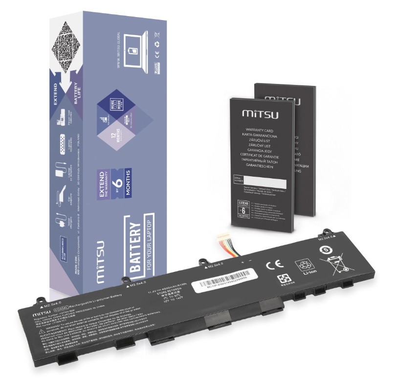 Mitsu Bateria CC03XL do HP EliteBook 830 840 G7 G8 ZBook Firefly 14 G7 G8 4500 mAh (51 Wh) 11.4V