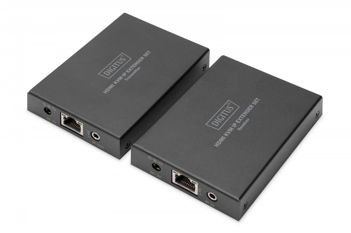 Digitus Przedłużacz / Extender KVM HDMI+USB 150m po kat.5e UTP/IP 1080p FHD 60Hz audio (zestaw)