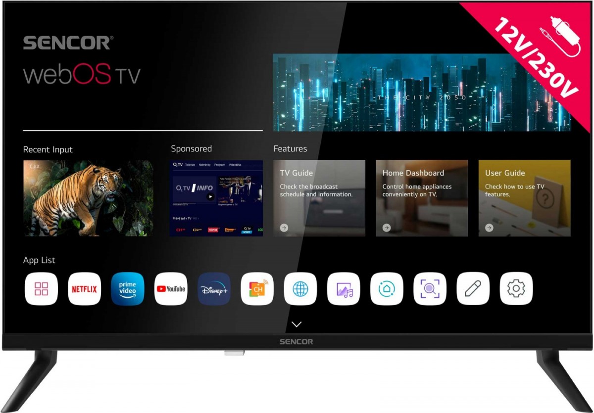 Sencor Telewizor 24 cale Smart webOS LG 12/240V SLE 24S830WB Wi-Fi BT
