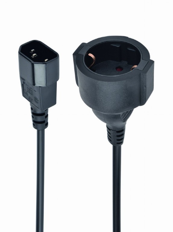 Gembird Adapter zasilania IEC320 C14->SCHUKO(F) 15 cm