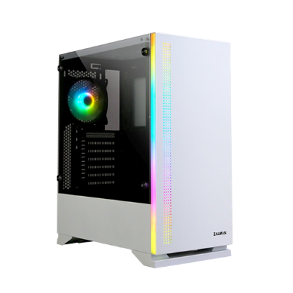 Zalman Obudowa S5 WHITE ATX Mid Tower PC Case RGB fan TG