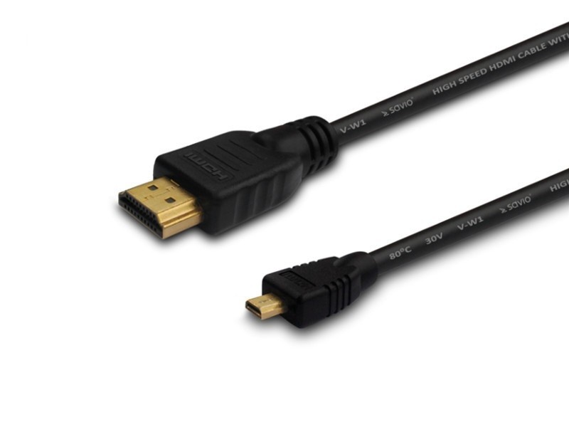 Savio Kabel HDMI (M) - micro HDMI (M) 1m, czarny, CL-39