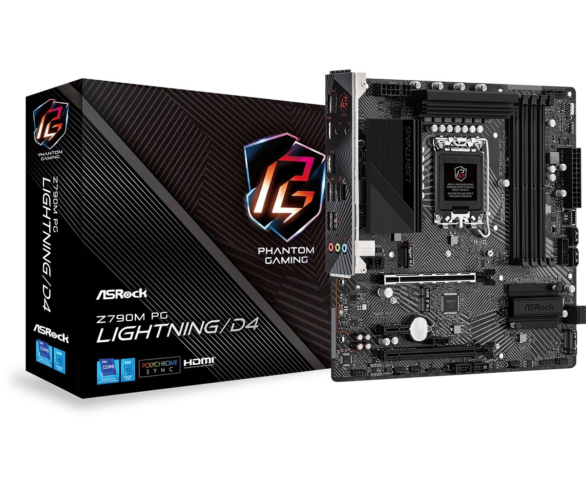 ASRock Płyta główna Z790M PG Lightning/D4 S1700 4DDR4 HDMI M2 mATX